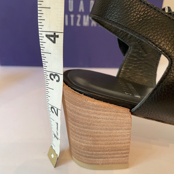 Stuart Weitzman Broadband Nero Sport Calf sandal Leather 9.5M - Picture 12 of 15